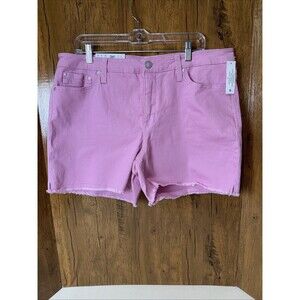 Seven7 Women's 16 Weekend Shorts Denim Stretch Pink NWT Frayed Slit-Side